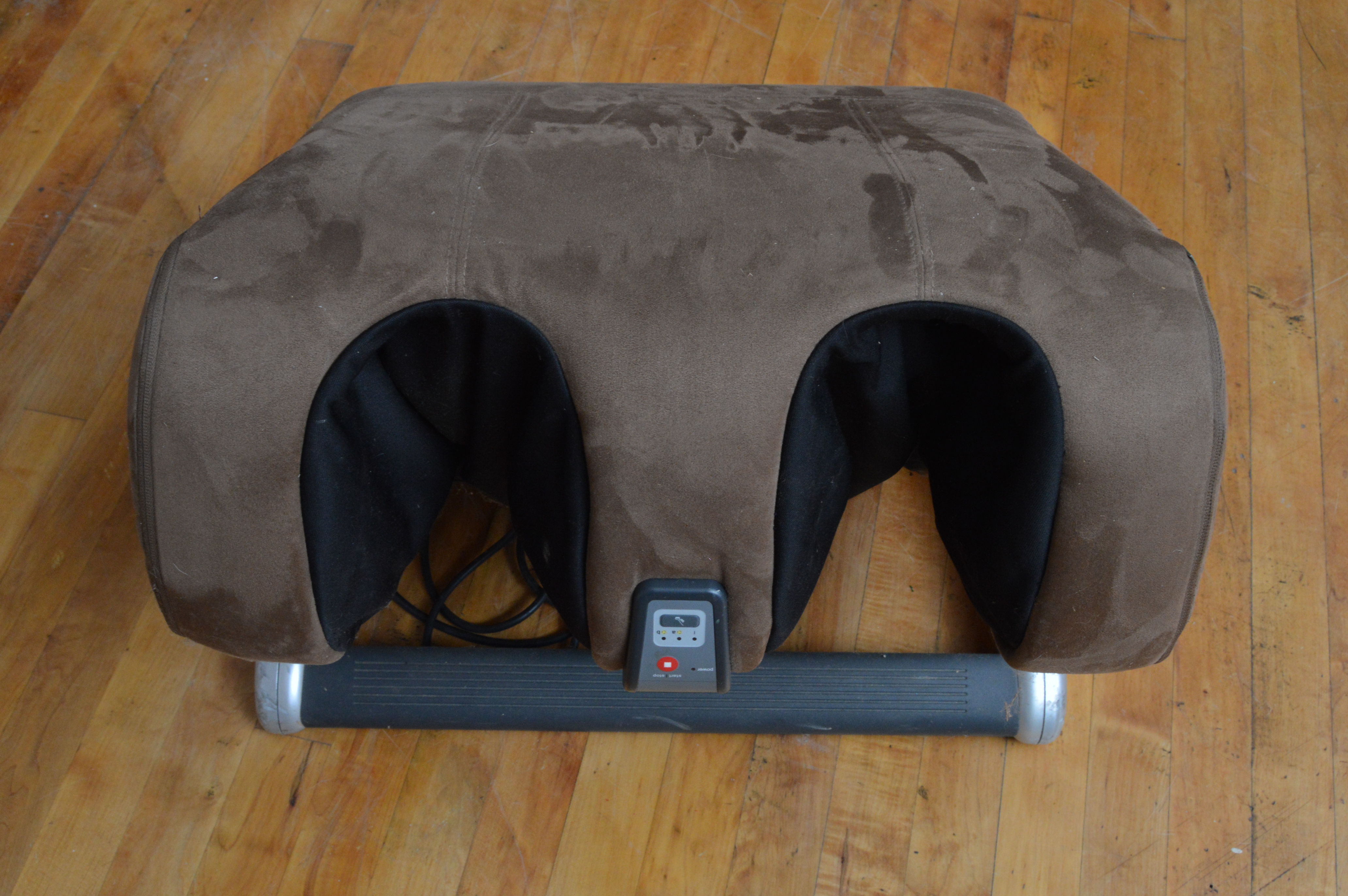 iJoy 300 Brown Microfiber Massage Chair and iJoy Ottoman 3.0