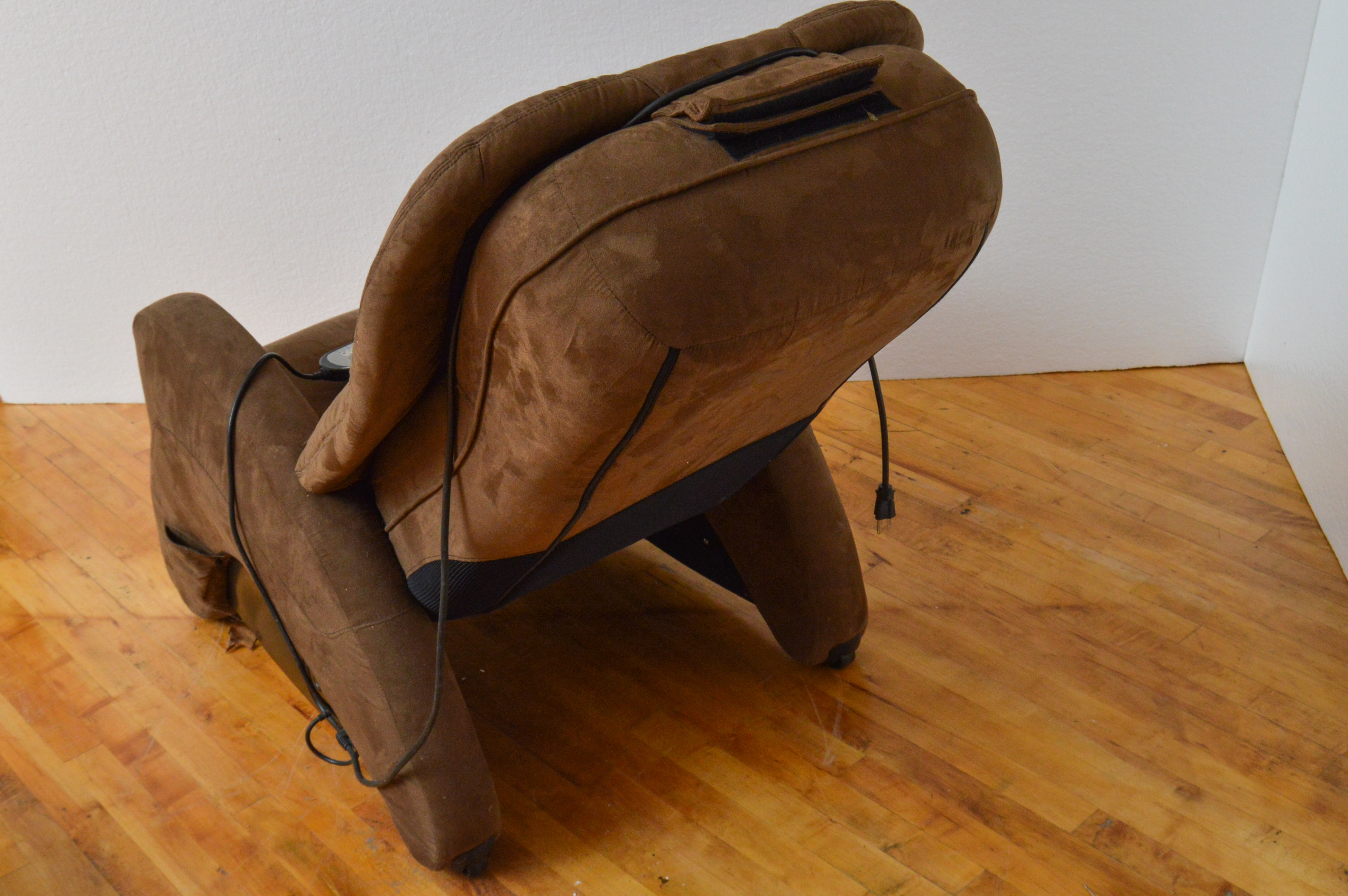 iJoy 300 Brown Microfiber Massage Chair and iJoy Ottoman 3.0