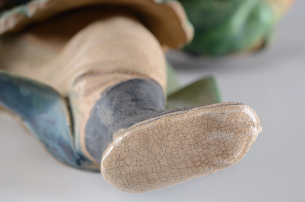 Vintage Chinese Roof Tile Warrior Figure