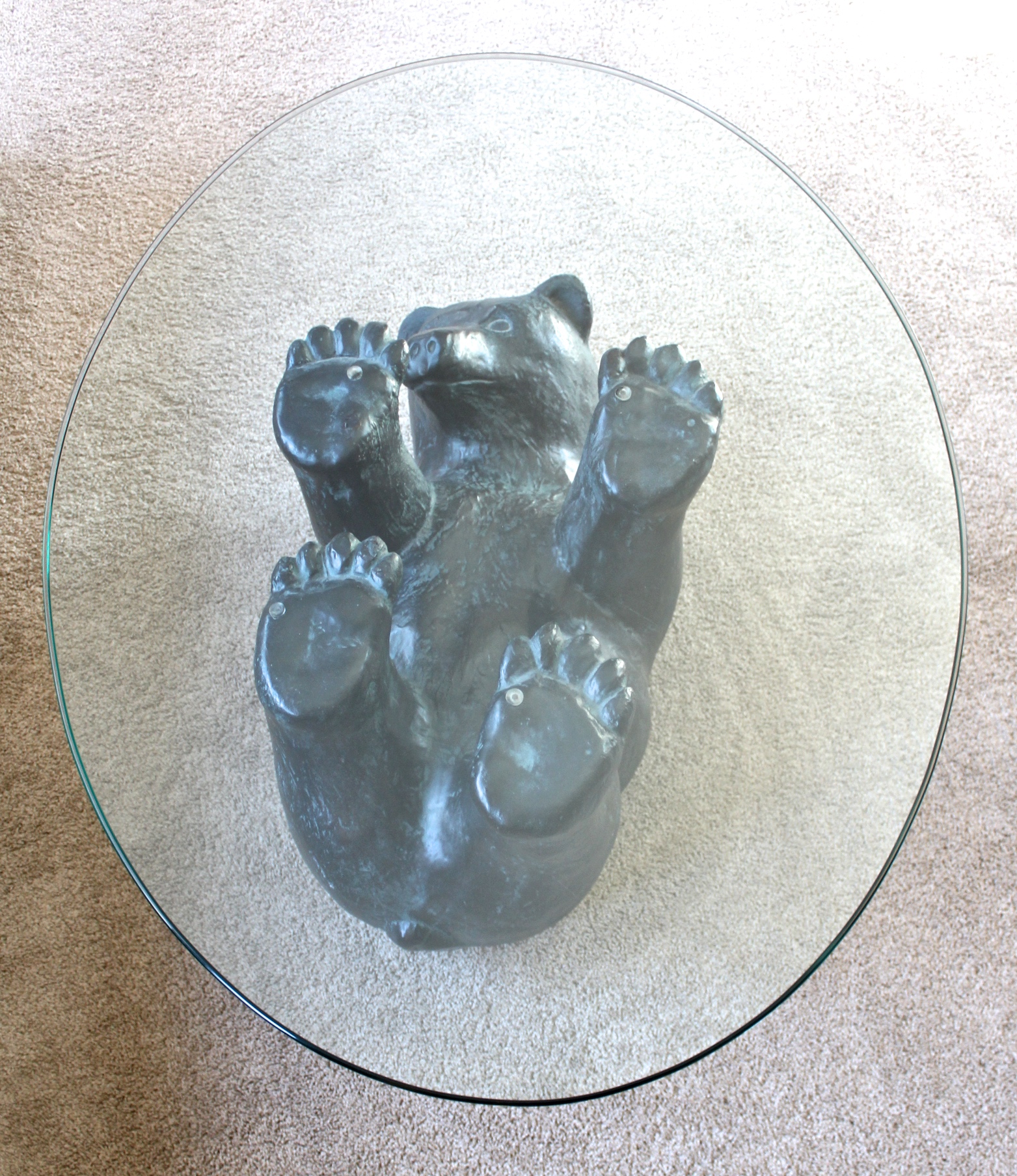 Glass Top Bear Coffee Table