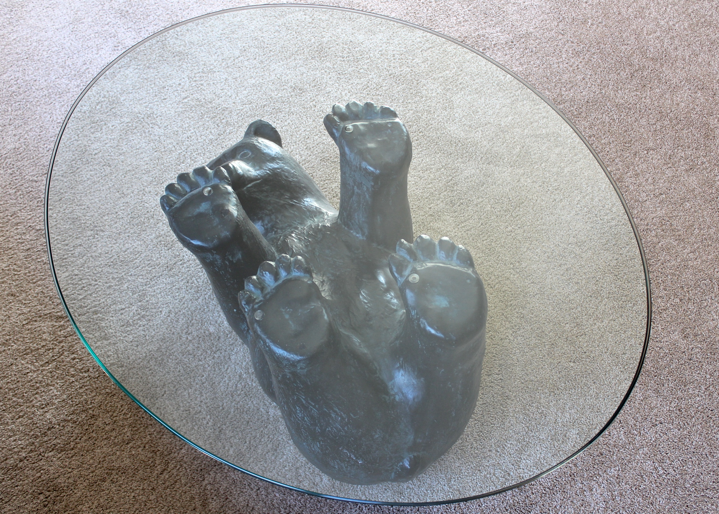 Glass Top Bear Coffee Table