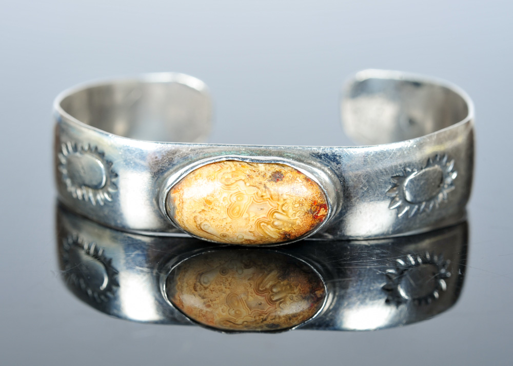 Sterling Silver and Agate Cuff
