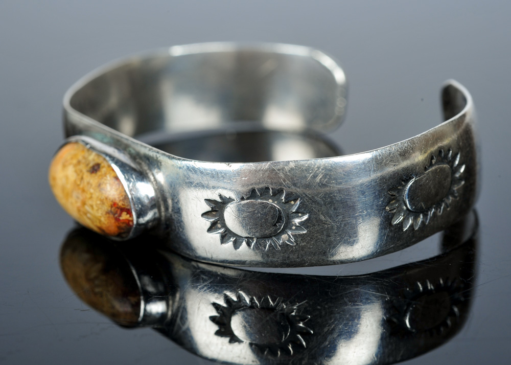 Sterling Silver and Agate Cuff