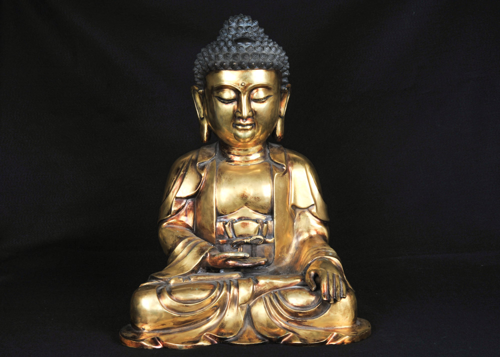 20th Century Ming Dynasty Style Brass Buddha