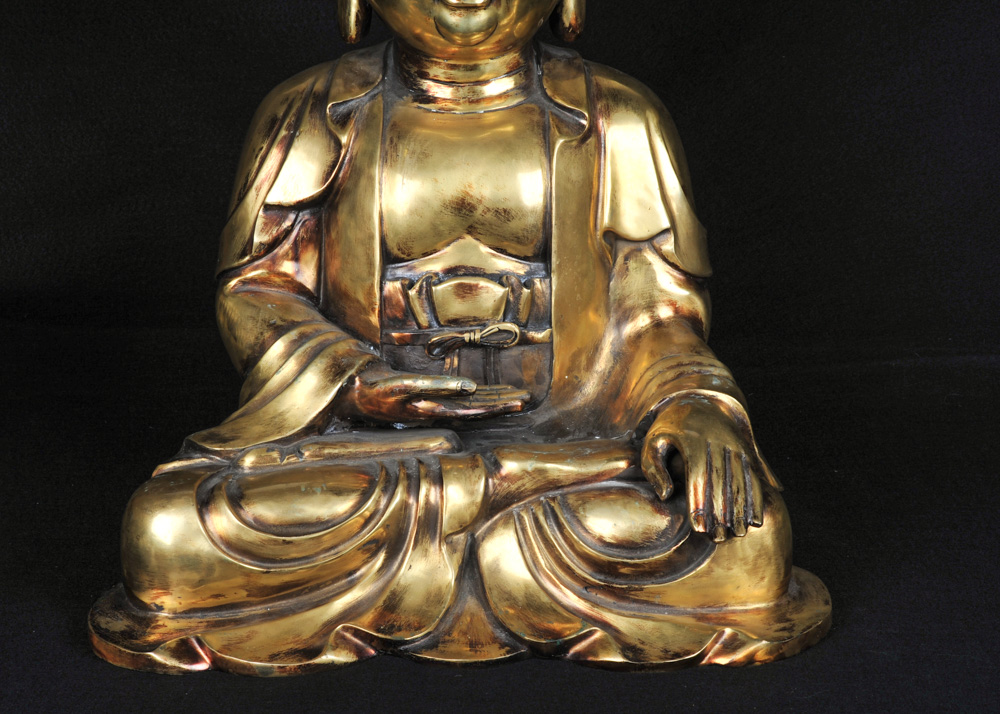 20th Century Ming Dynasty Style Brass Buddha