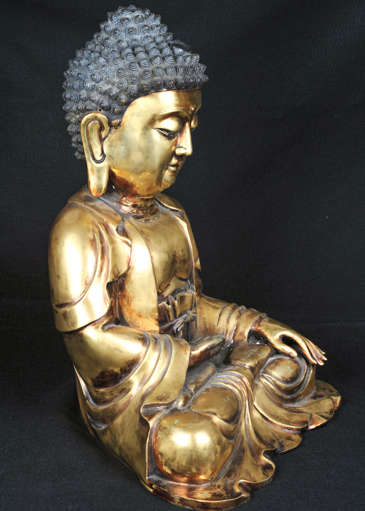20th Century Ming Dynasty Style Brass Buddha