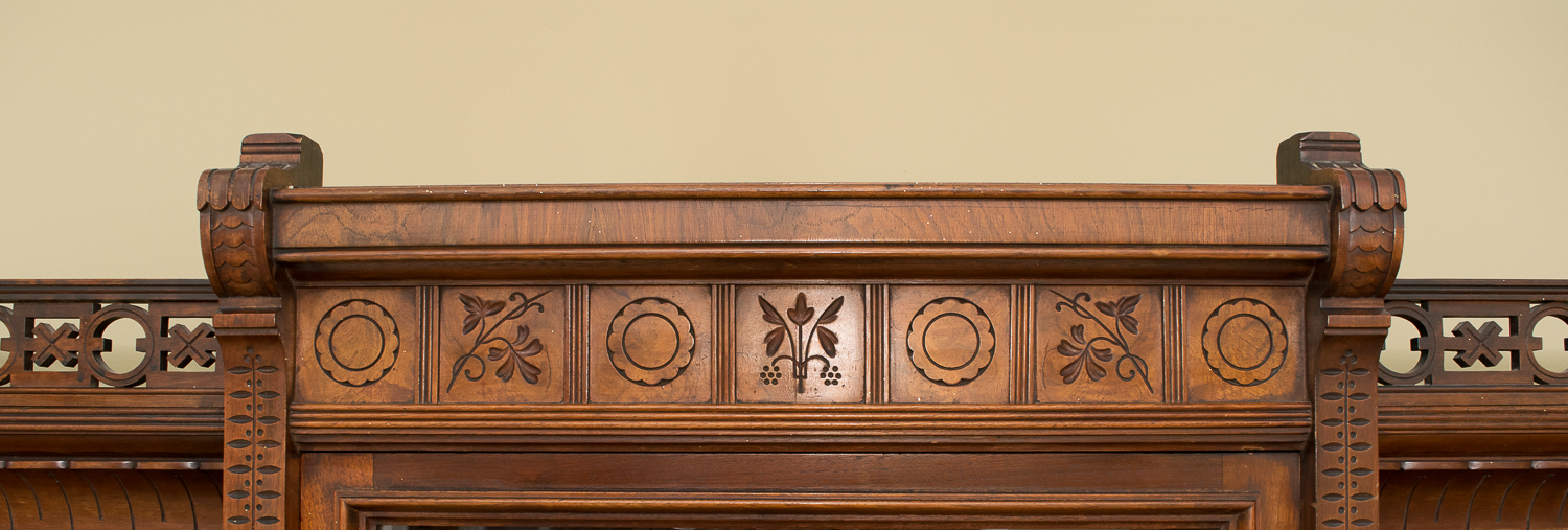 Antique Walnut Victorian Bookcase
