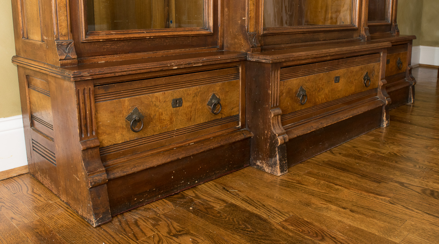 Antique Walnut Victorian Bookcase