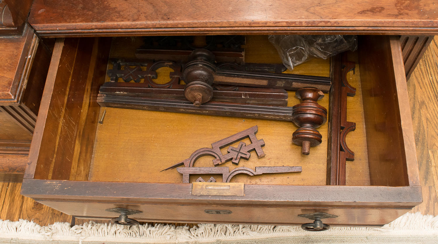 Antique Walnut Victorian Bookcase