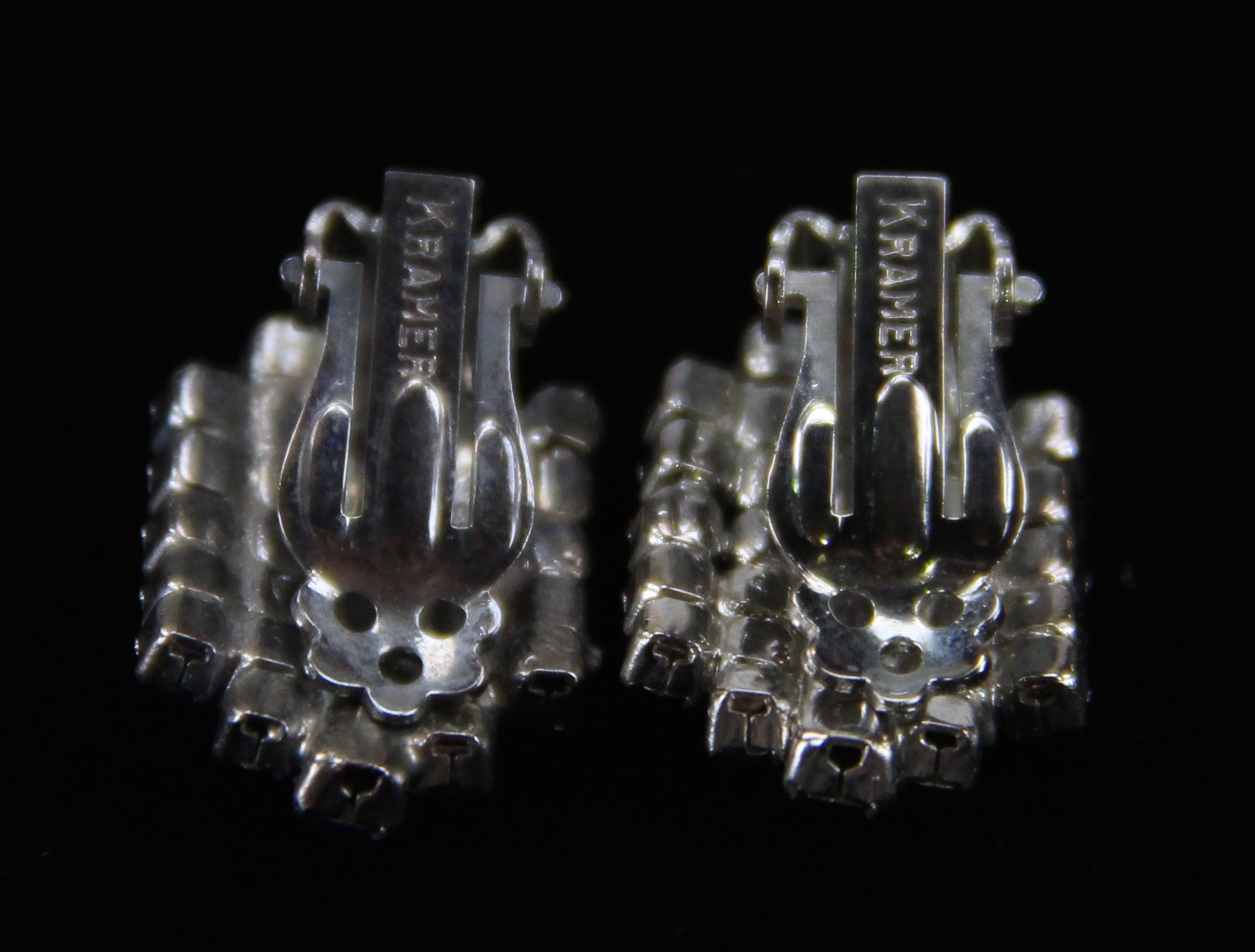 Vintage Blue Rhinestone Bracelet and Earrings from Kramer