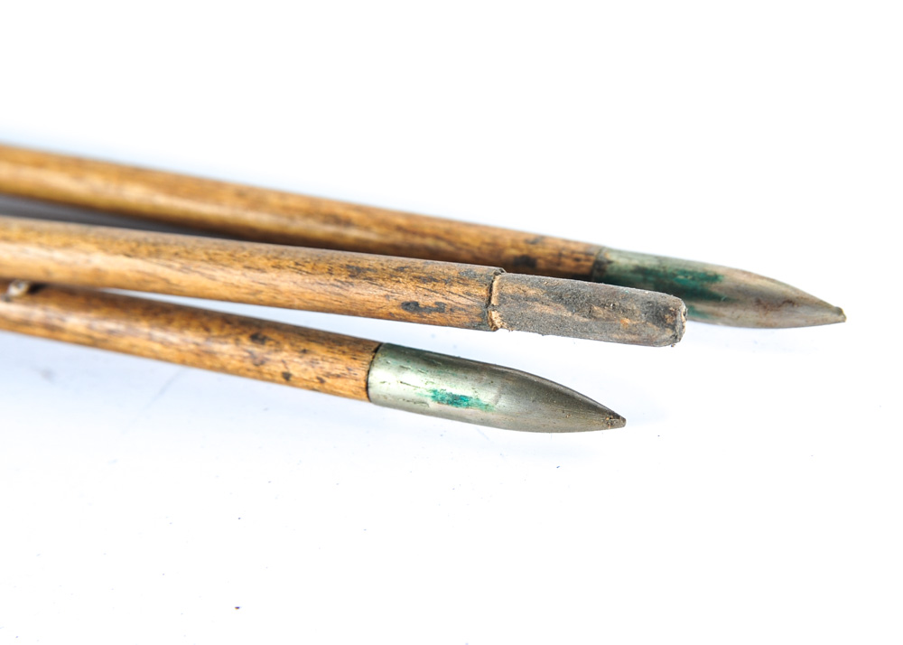 Vintage Pair of Bow and Arrows With Leather Archery Quiver