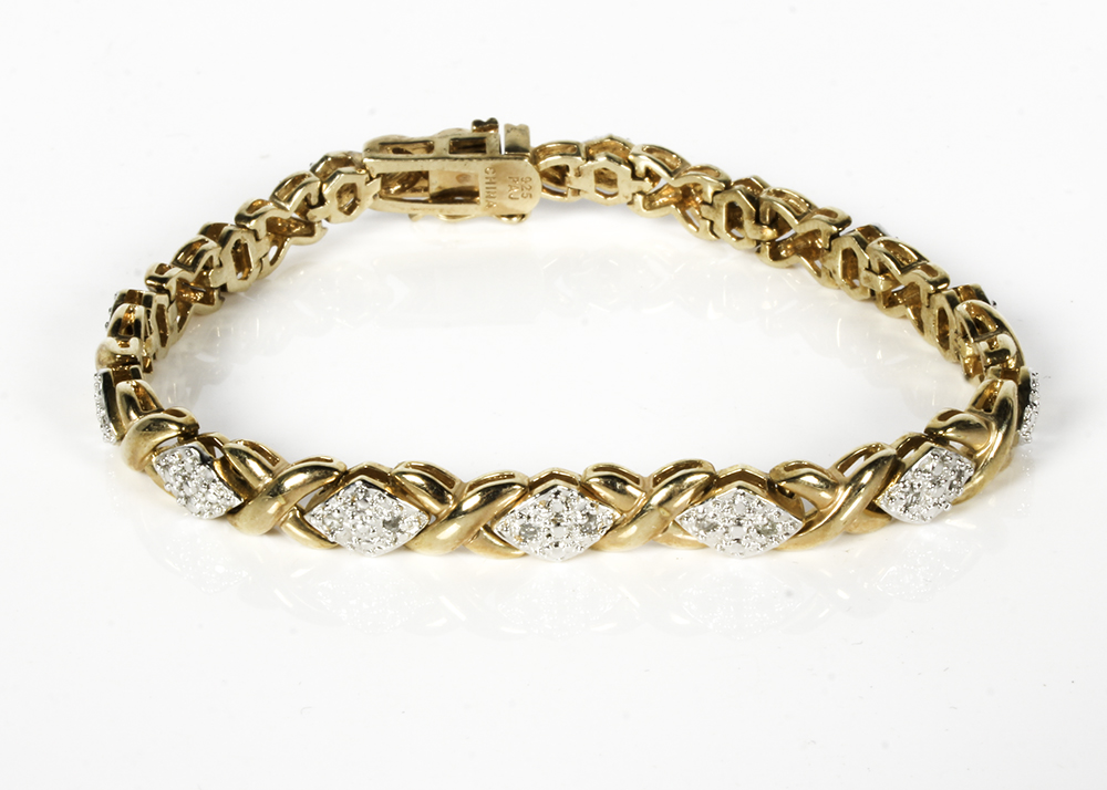 Sterling and Diamond Chip Bracelet