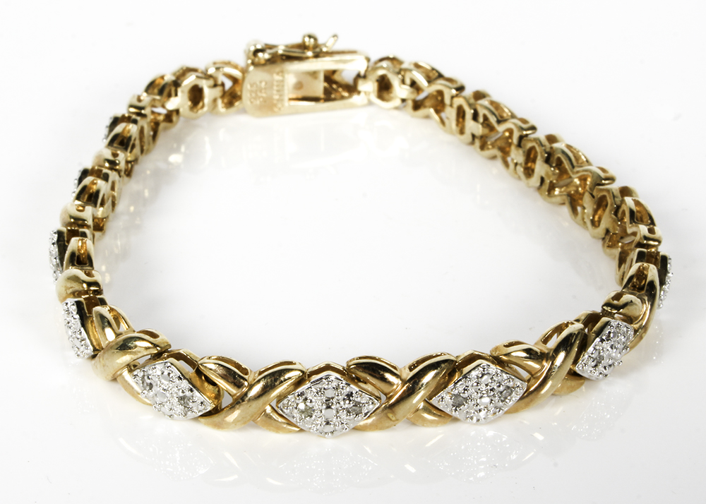 Sterling and Diamond Chip Bracelet