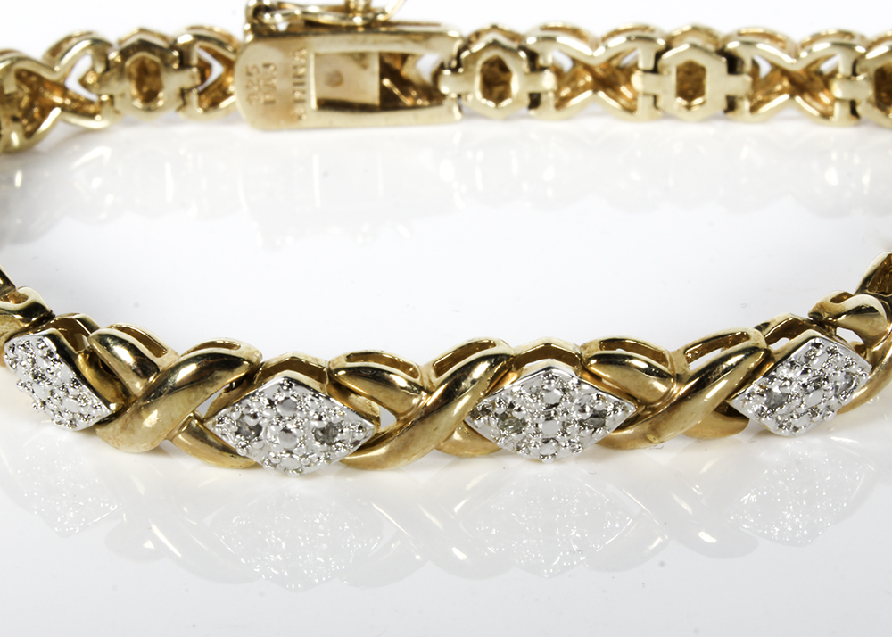 Sterling and Diamond Chip Bracelet