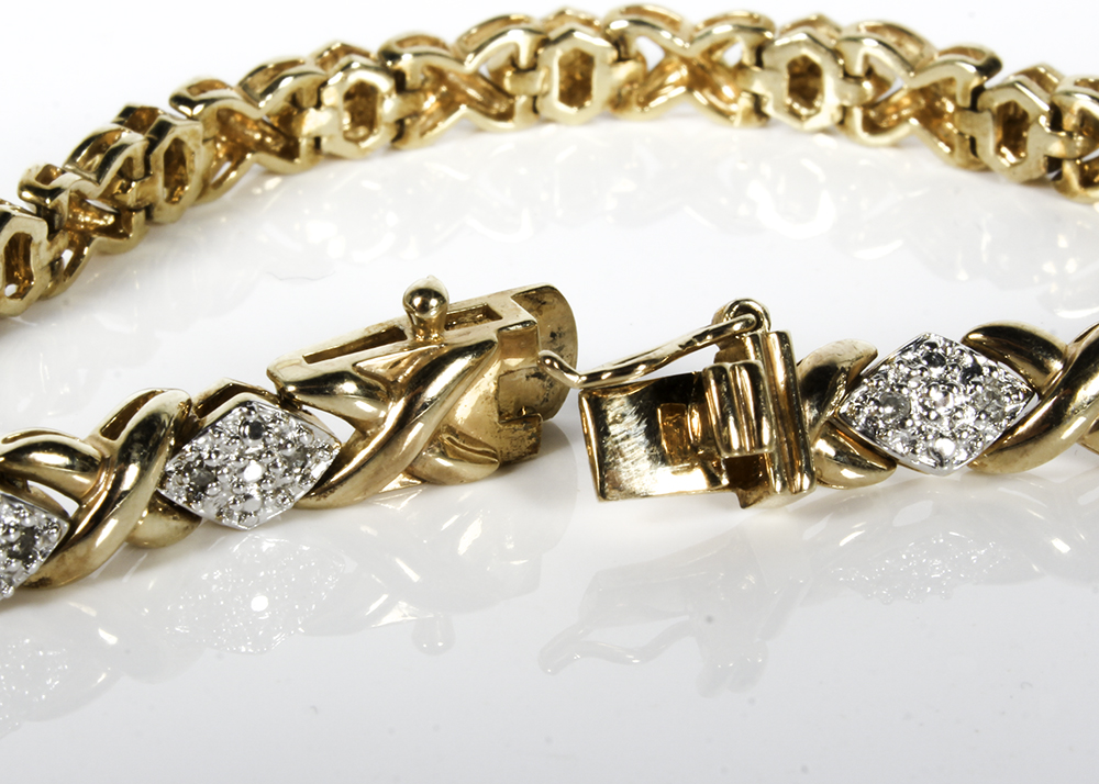 Sterling and Diamond Chip Bracelet
