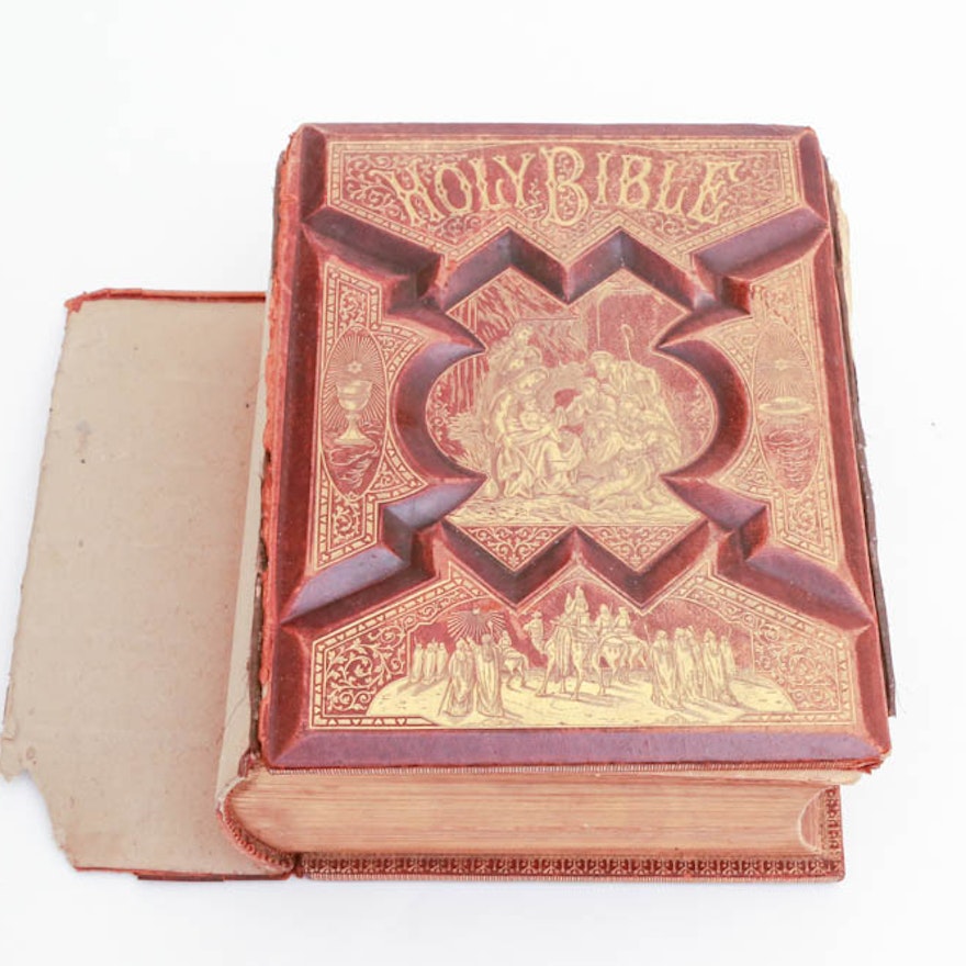 Antique Parallel Family Bible Circa 1890