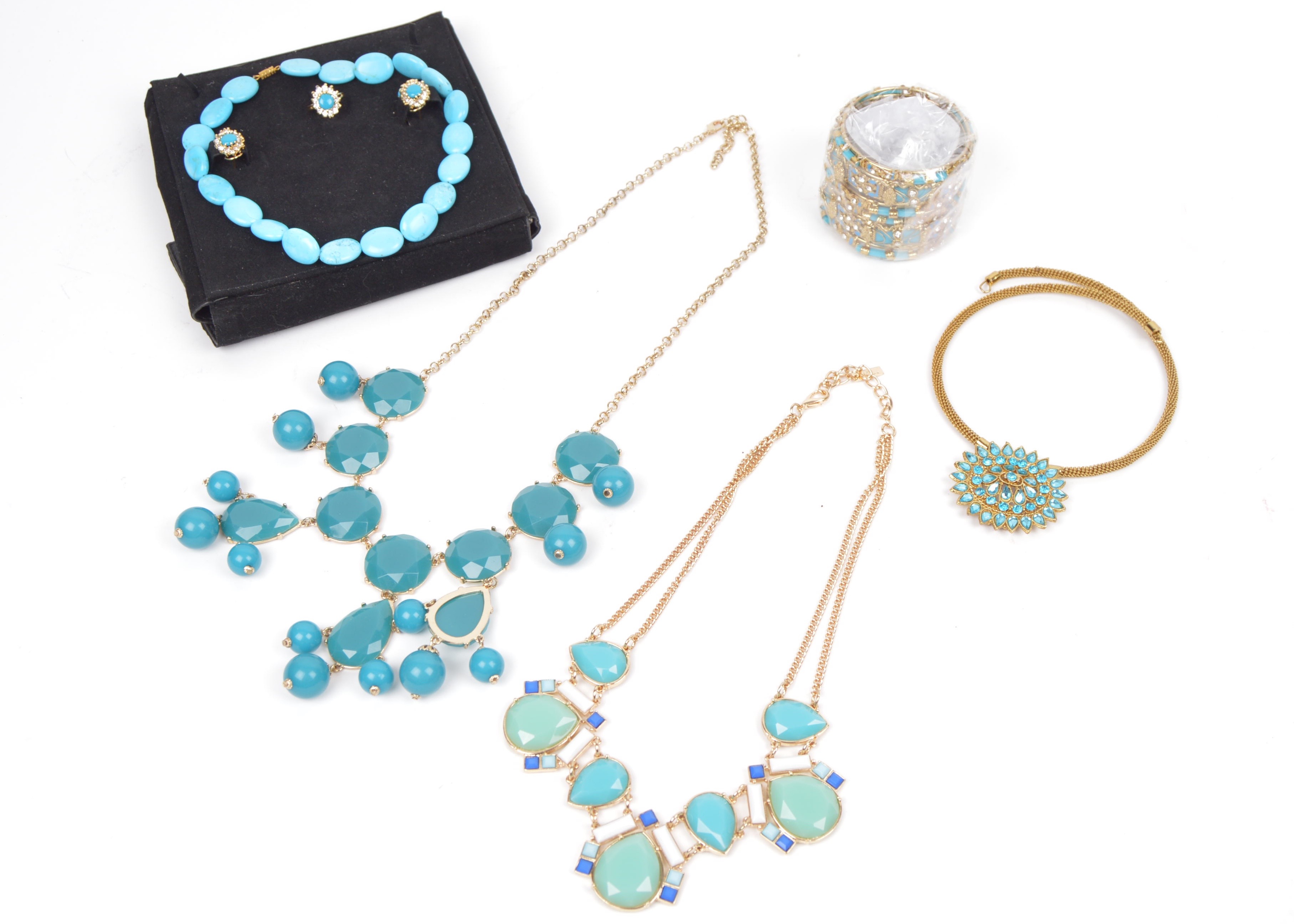 Assortment of Turquoise Costume Jewelry