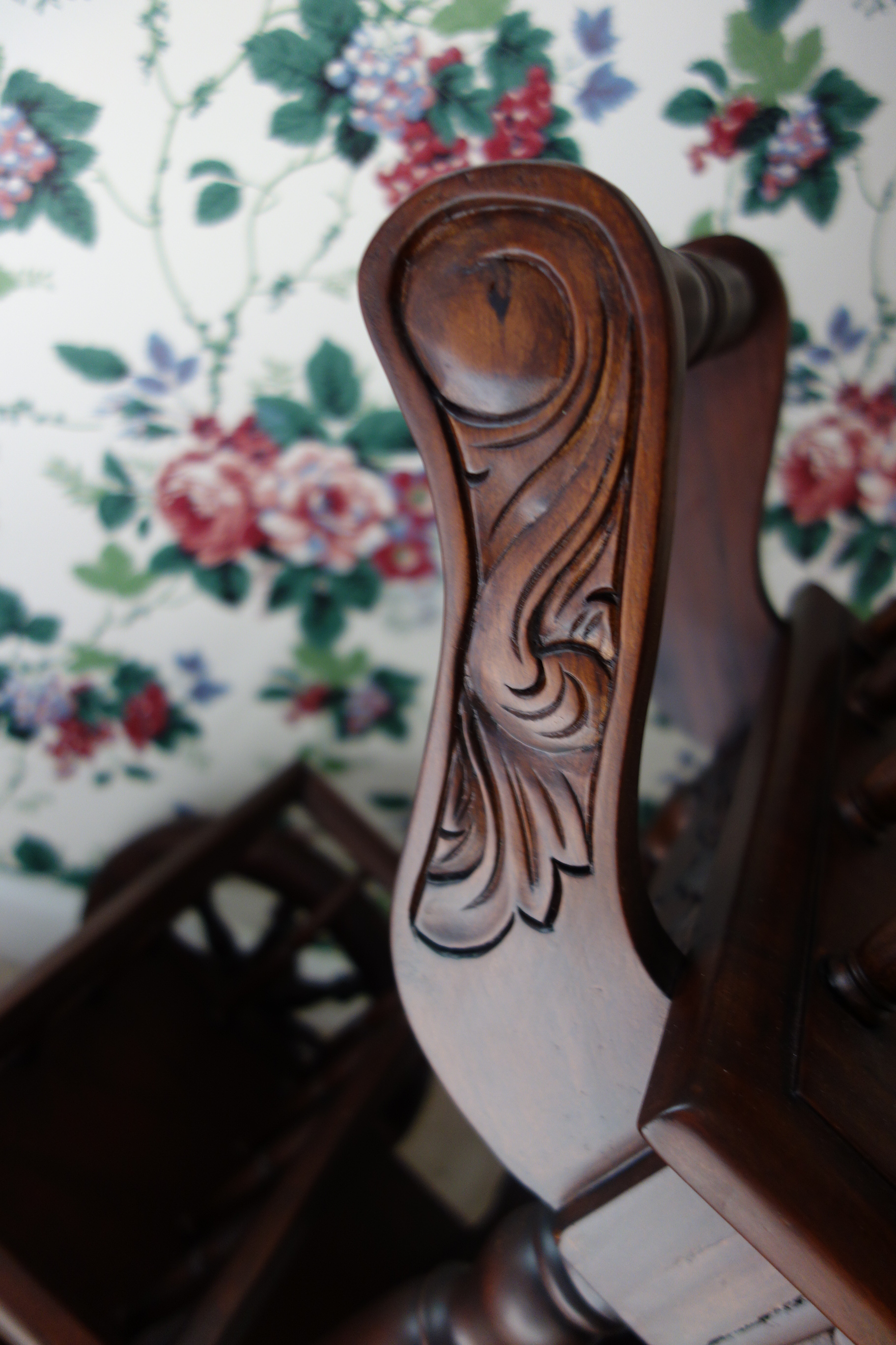 Vintage Mahogany Swan Serving Cart