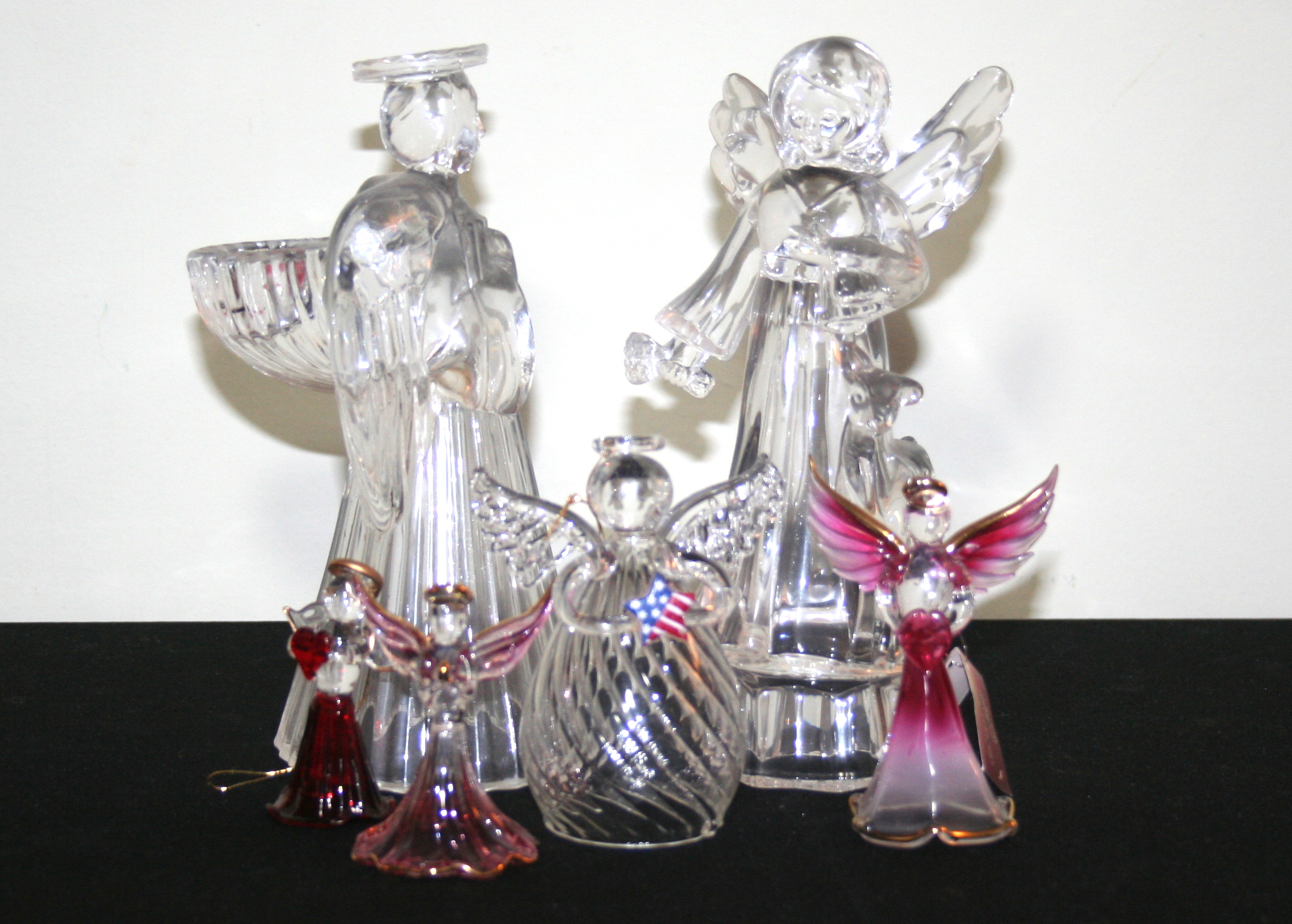 Collection of Glass and China Angel Figurines