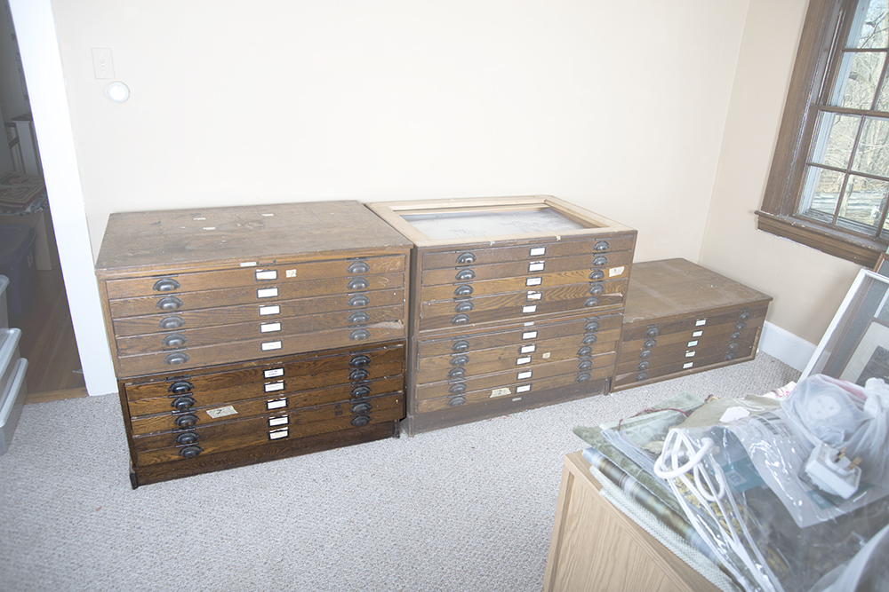 Hamilton Mfg. Co. Oak Document/Map Cabinet Base Unit