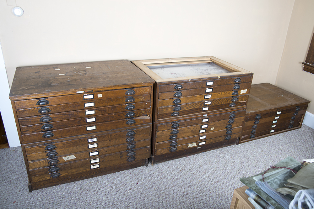 Hamilton Mfg. Co. Oak Document/Map Cabinet Base Unit