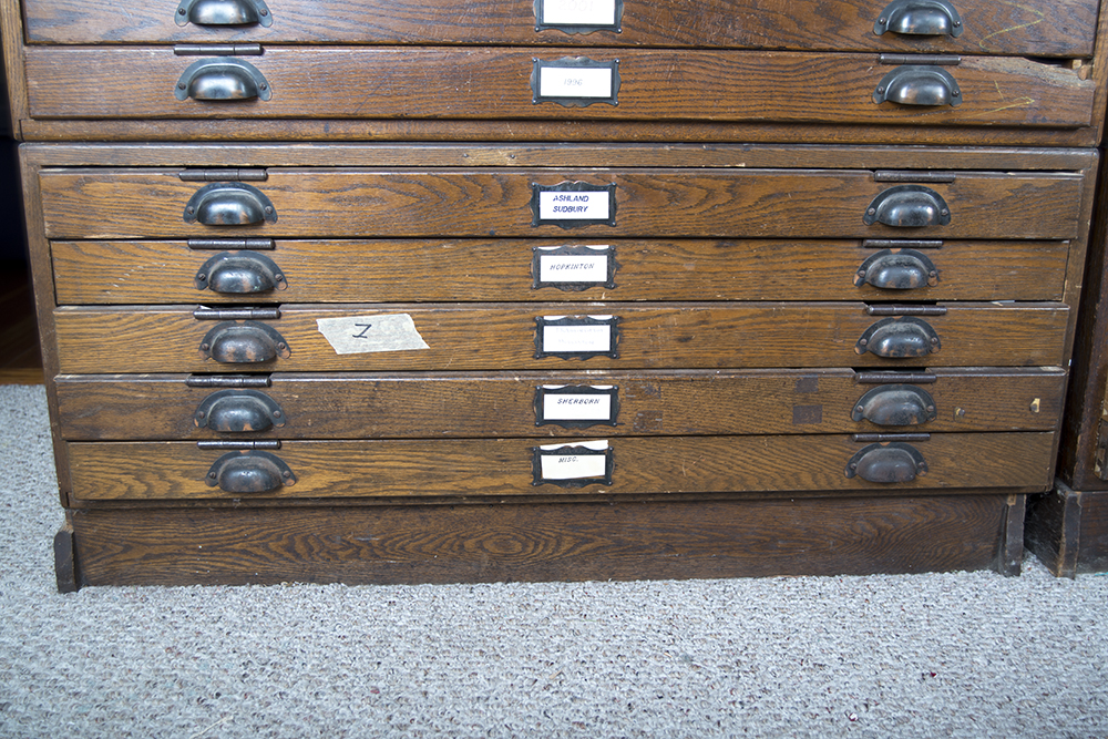 Hamilton Mfg. Co. Oak Document/Map Cabinet Base Unit
