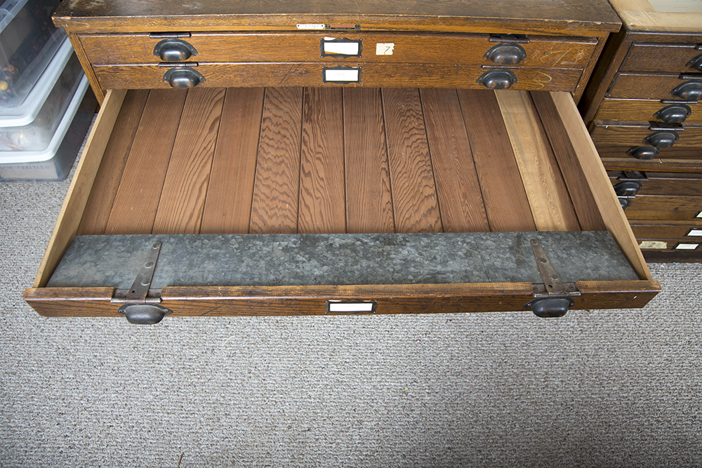 Hamilton Mfg. Co. Oak Document/Map Cabinet Mid Unit