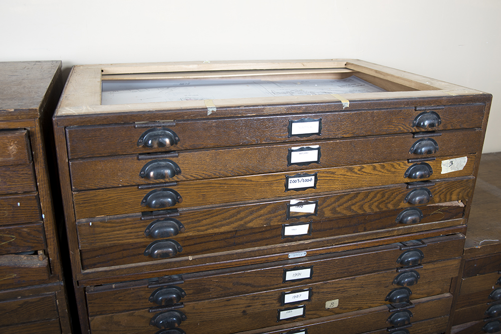 Hamilton Mfg. Co. Oak Document/Map Cabinet Mid Unit