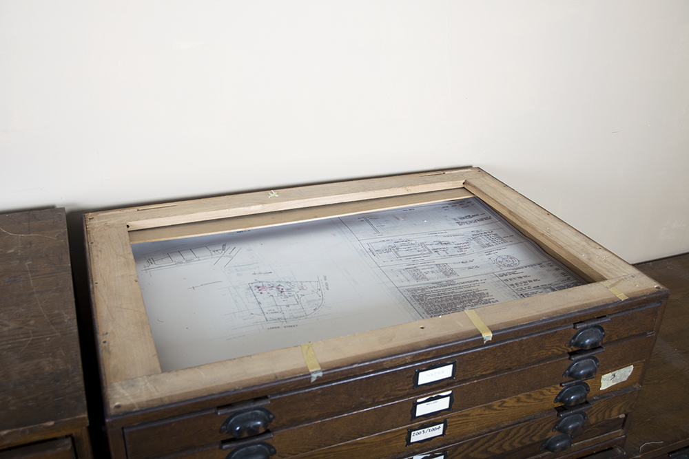 Hamilton Mfg. Co. Oak Document/Map Cabinet Mid Unit