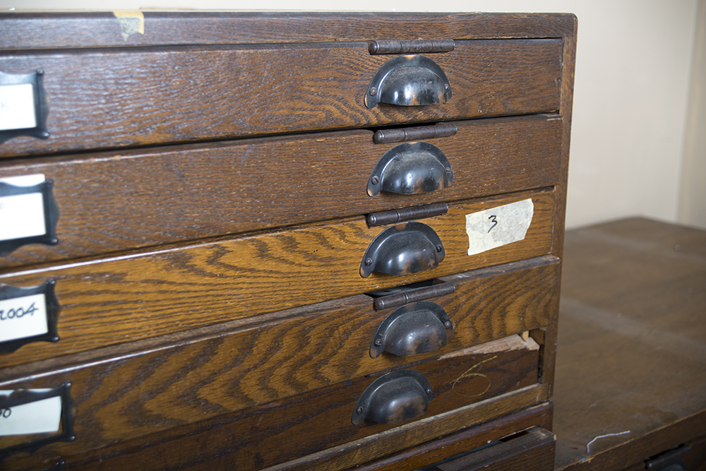 Hamilton Mfg. Co. Oak Document/Map Cabinet Mid Unit