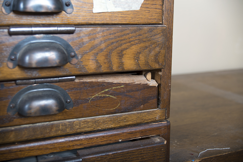 Hamilton Mfg. Co. Oak Document/Map Cabinet Mid Unit