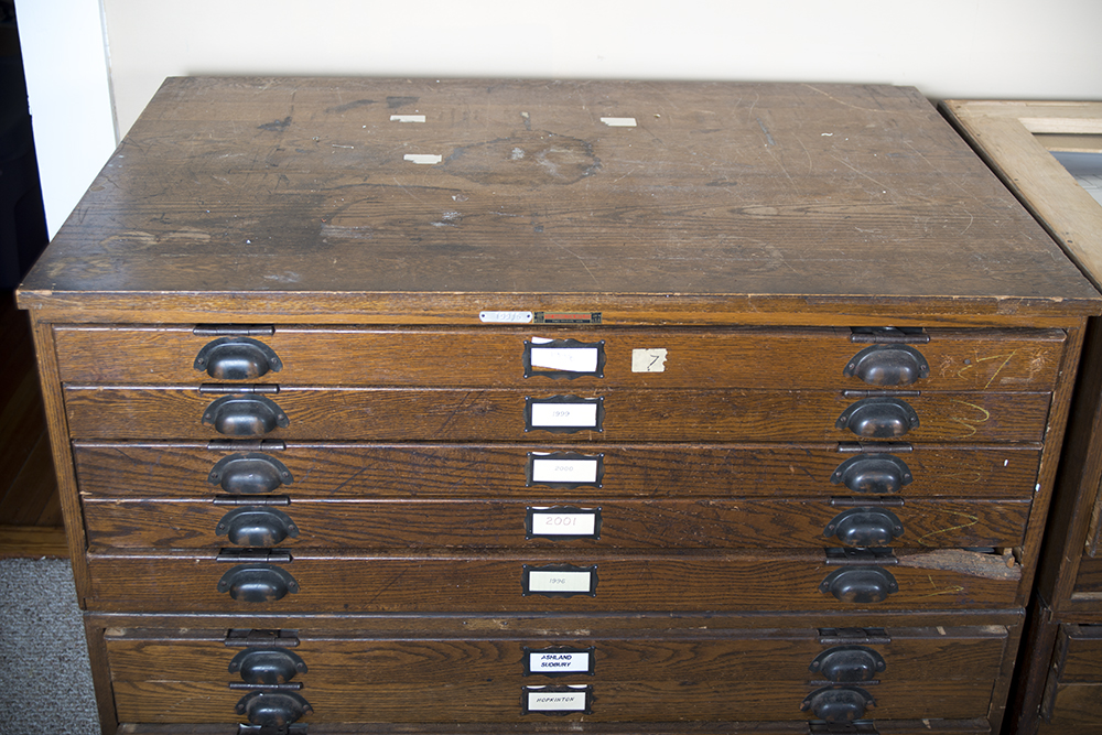 Hamilton Mfg. Co. Oak Document/Map Cabinet Top Unit