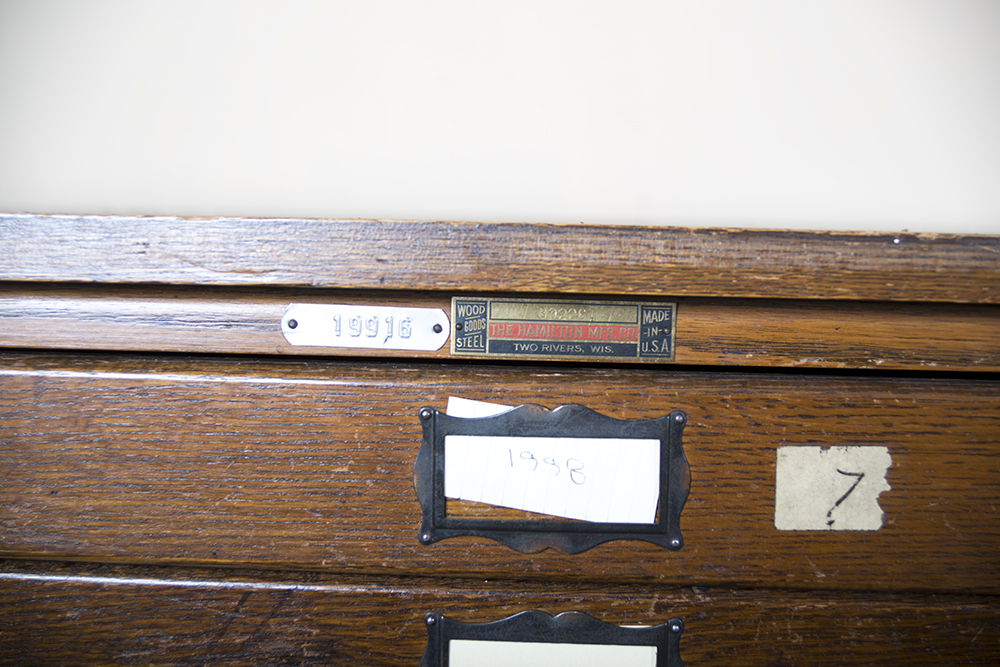 Hamilton Mfg. Co. Oak Document/Map Cabinet Top Unit