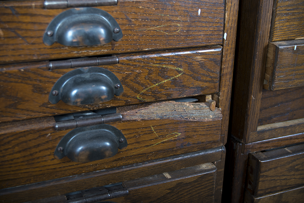Hamilton Mfg. Co. Oak Document/Map Cabinet Top Unit