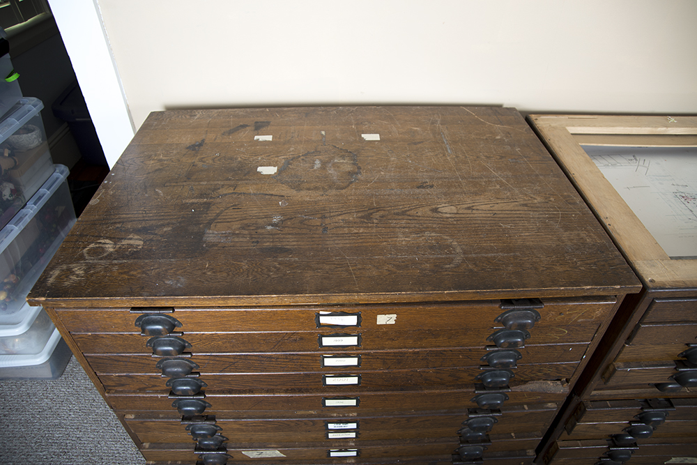 Hamilton Mfg. Co. Oak Document/Map Cabinet Top Unit