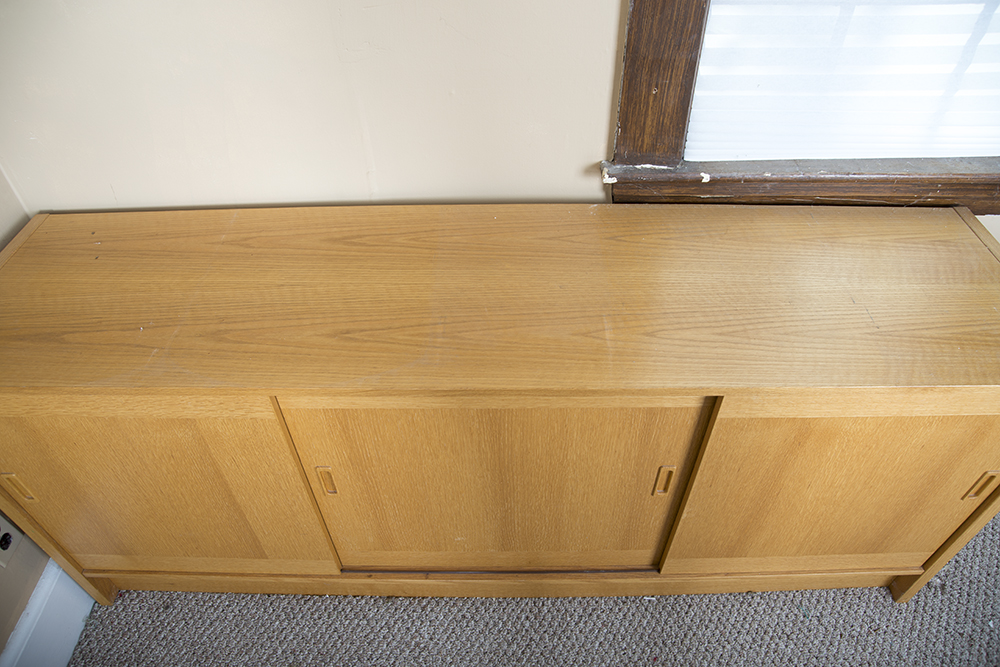 Light Cherry Finished Credenza