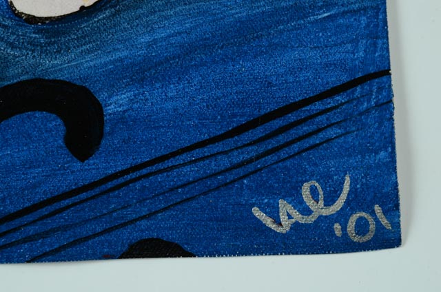 Series of Four Unframed Acrylic Paintings of Violins and Flowers