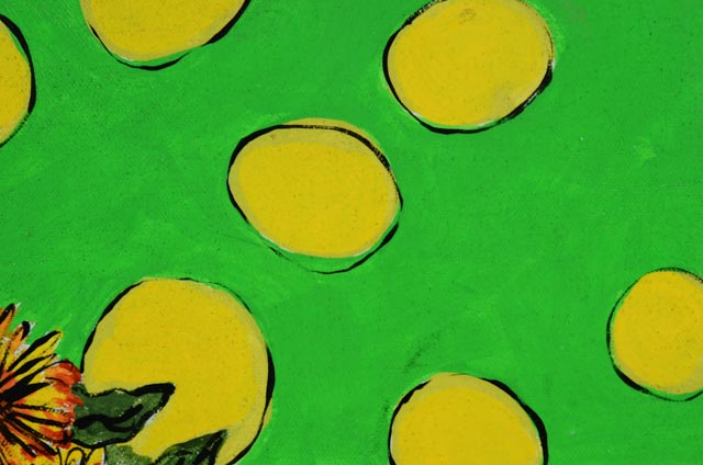 Series of Four Unframed Acrylic Paintings of Violins and Flowers