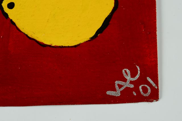 Series of Four Unframed Acrylic Paintings of Violins and Flowers