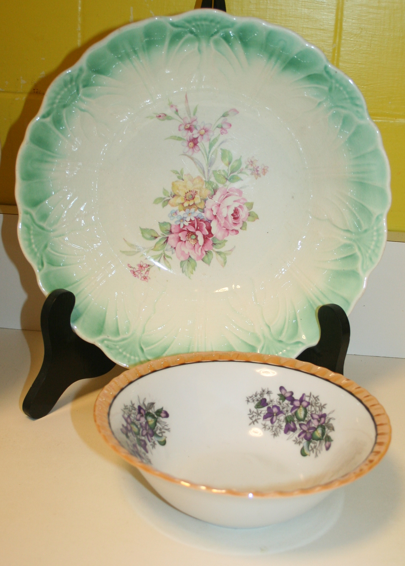 Floral Bowls, Mugs and Assortment of China Plates
