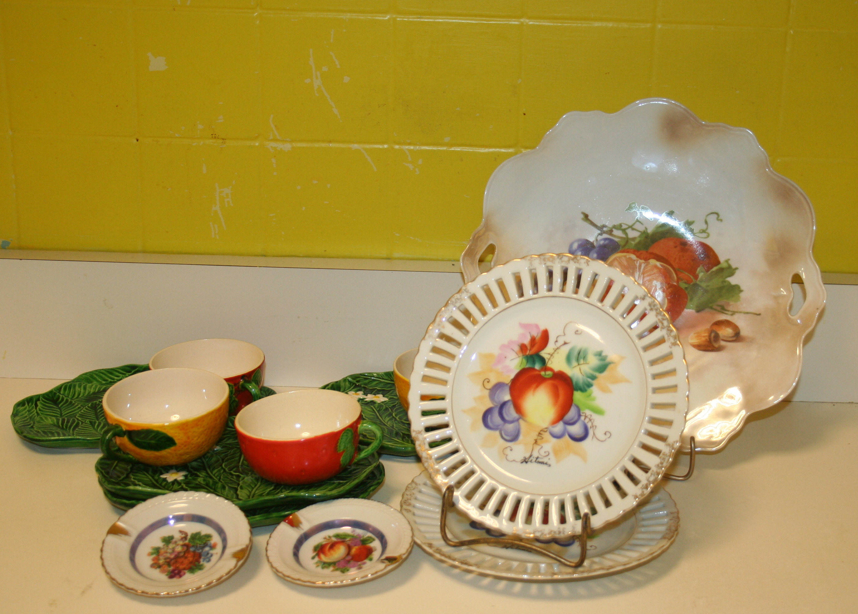 Assortment of Vintage China With Fruit Theme