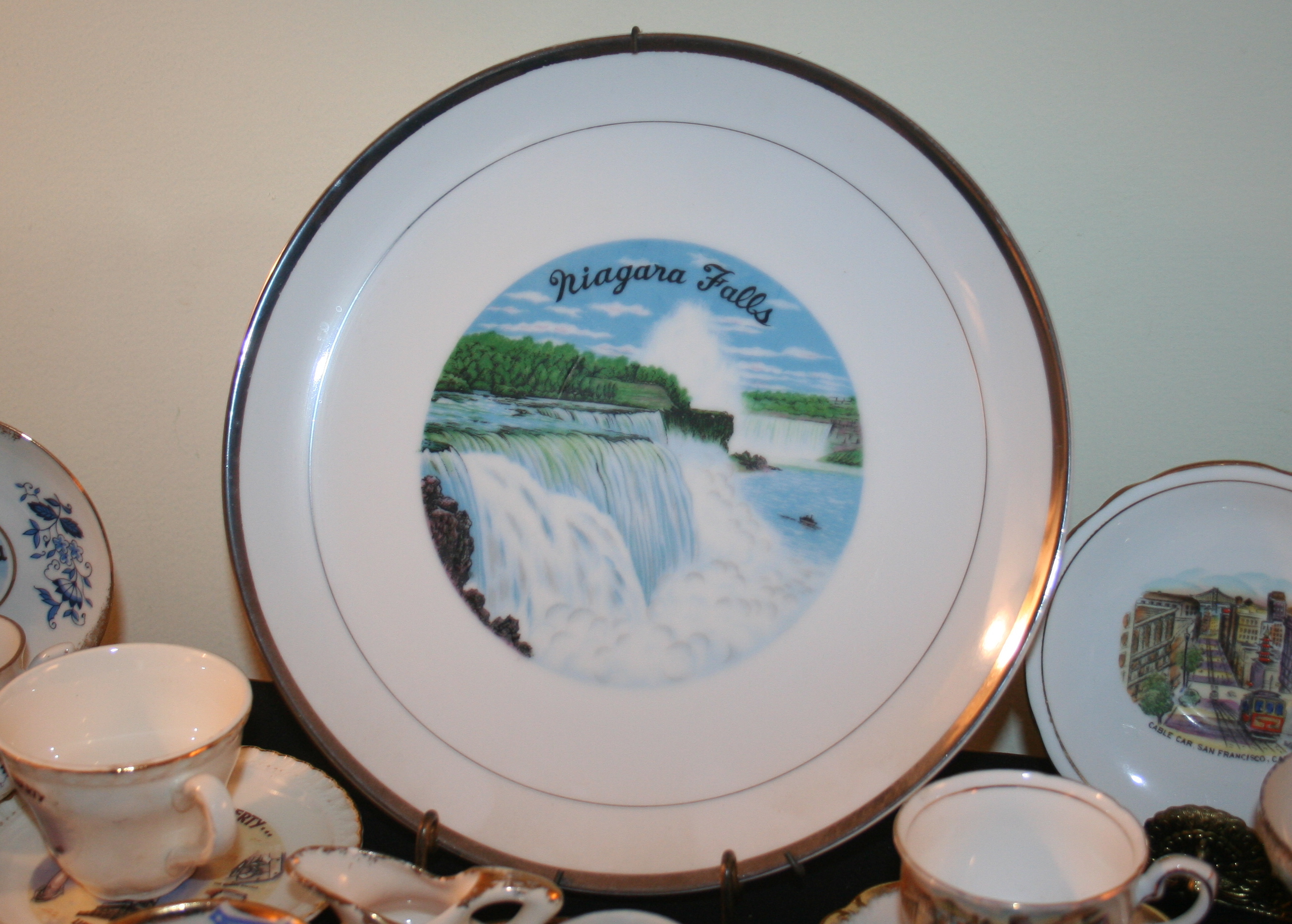 Souvenir China Teacups and Plates