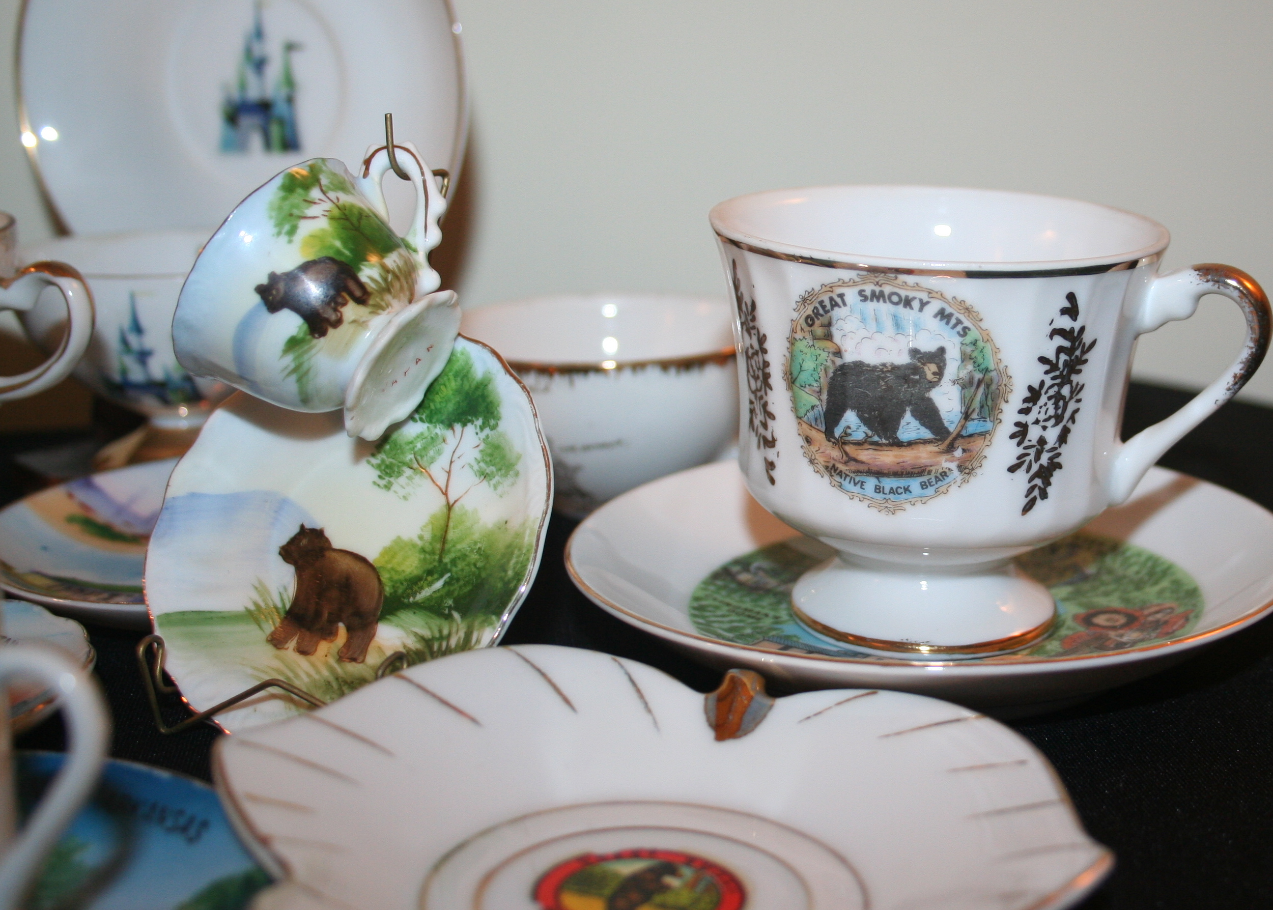 Souvenir China Teacups and Plates