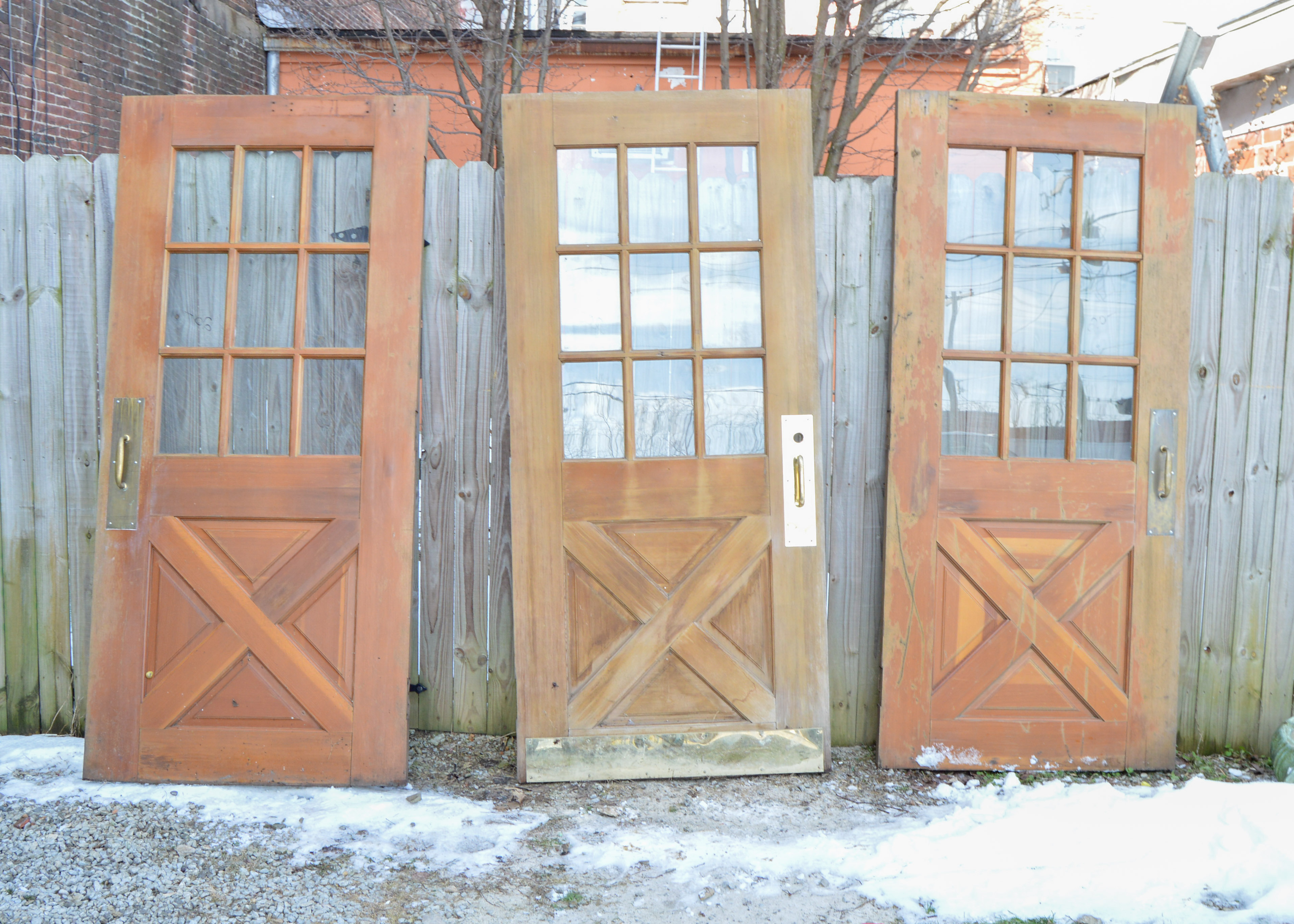 Trio of Stained Wood Doors