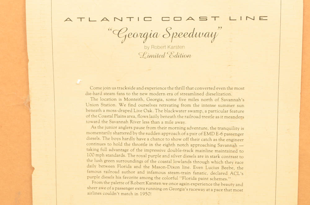 Signed Robert Karsten "Georgia Speedway" Lithograph