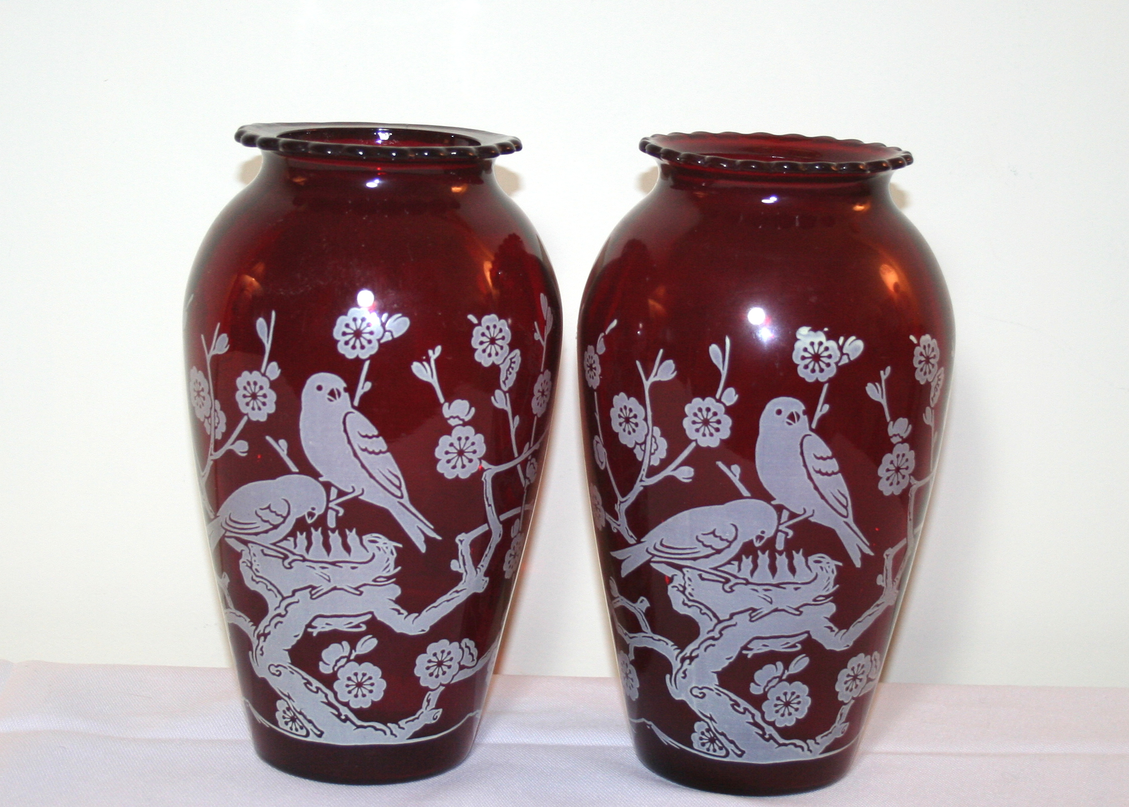 Assortment of Deep Red and Cranberry Glassware