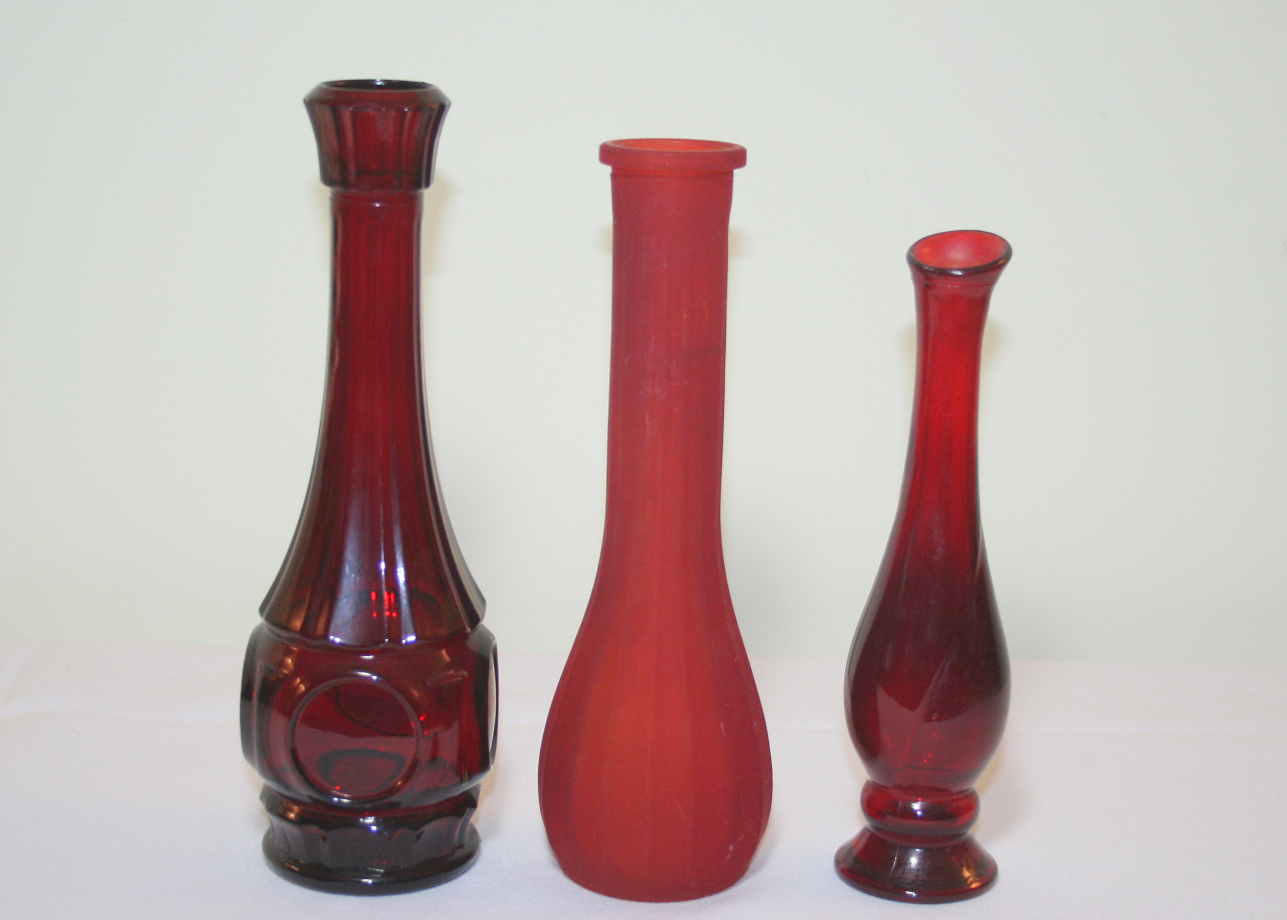 Assortment of Deep Red and Cranberry Glassware