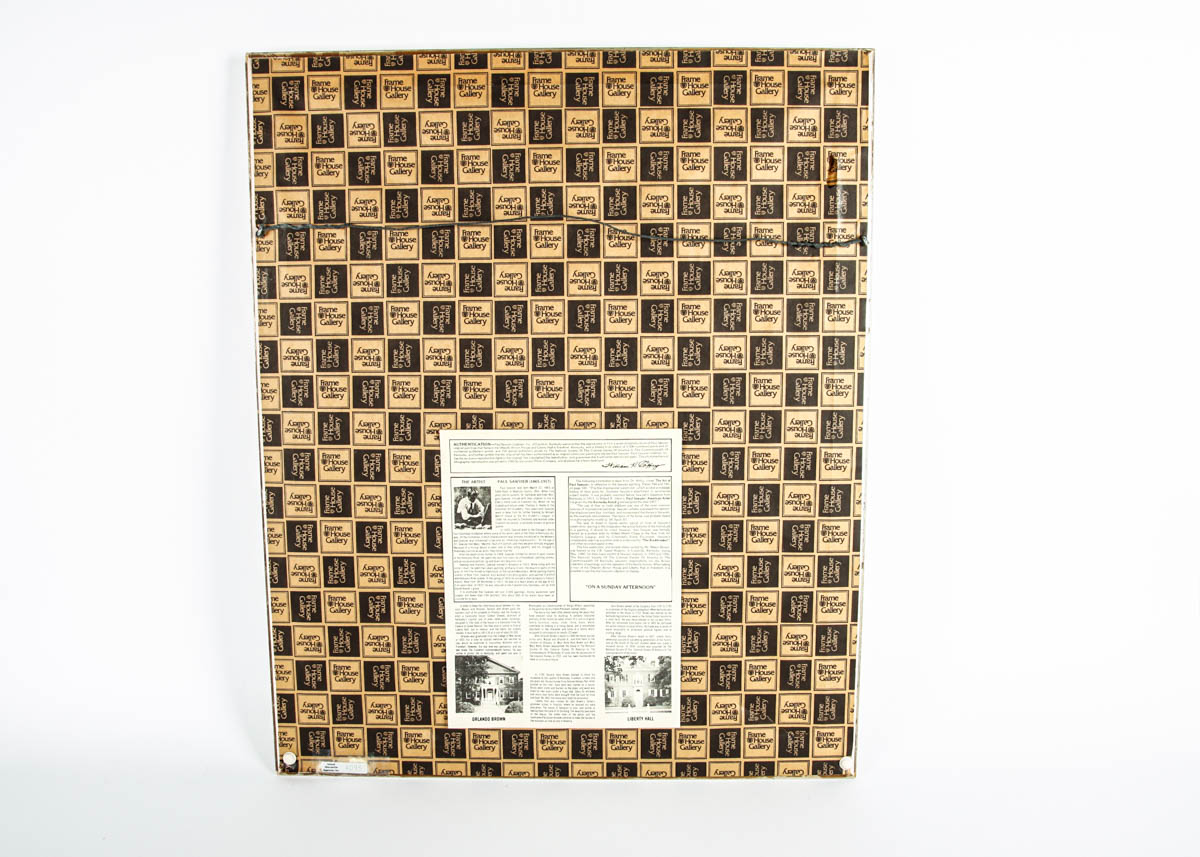 Paul Sawyier Framed  Offset Lithograph "On a Sunday Afternoon"