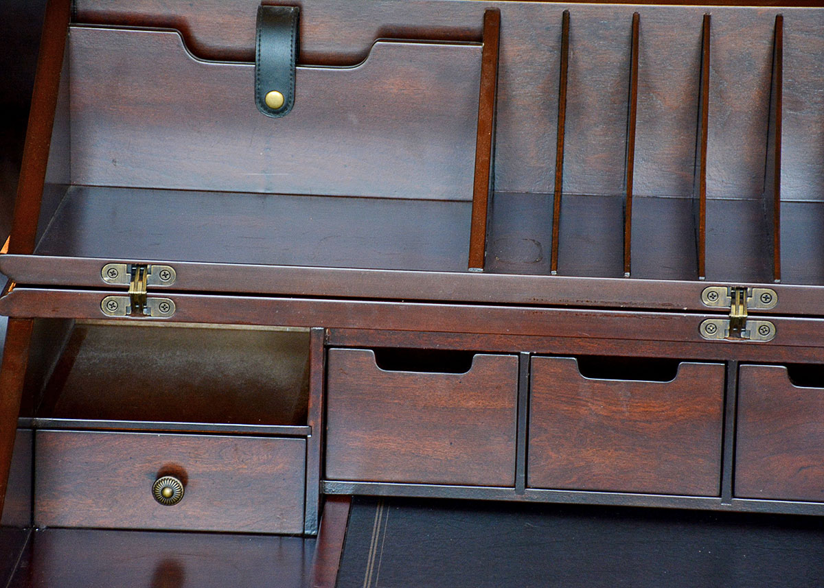 Walnut Veneer Secretary Desk by Bombay Company