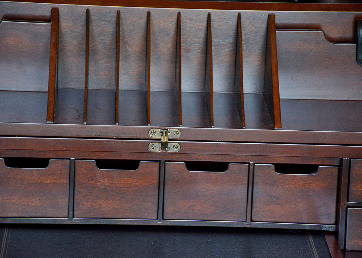 Walnut Veneer Secretary Desk by Bombay Company